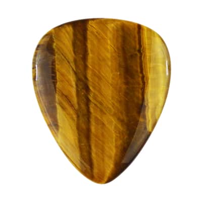 Yellow Tiger's Eye Stone Guitar Or Bass Pick - Specialty Handmade Gemstone Exotic Plectrum - 1 Pack New