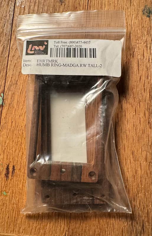 Luthiers Merchantile EHRTMRK - NOS - Madagascar Rosewood Tall Humbucker pickup Ring - 1 Pair image 1