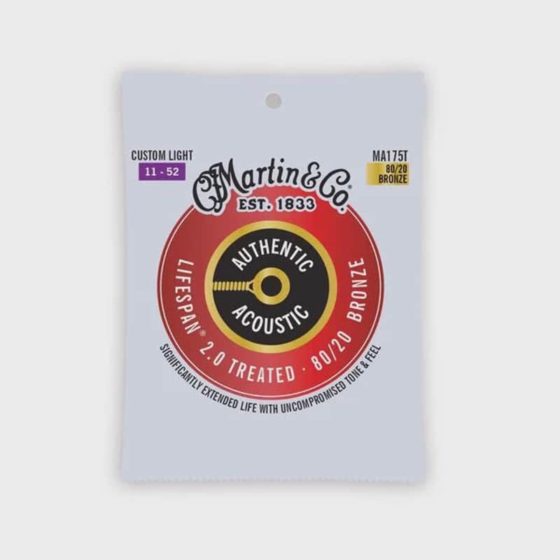 Martin Authentic Acoustic Lifespan 2.0 Custom Light 11-52 Guitar Strings 80/20 Bronze image 1