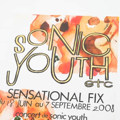 Sonic Youth and Sensational Fix 2008 French Poster #3(White) 24"x16" Owned by Sonic Youth image 4