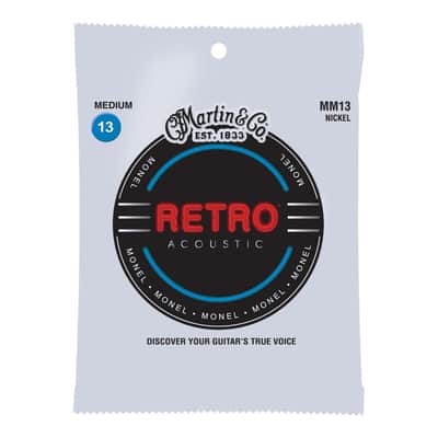 Martin Retro Monel 13-56 Medium Acoustic Guitar Strings image 1
