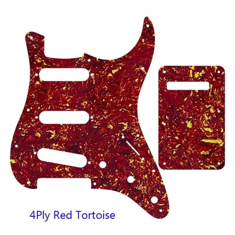 Guitar Pickguard With Back Plate Suit For USA/Mexico Fender Strat Standard SSS ST-4Ply Red Tortoise image 1