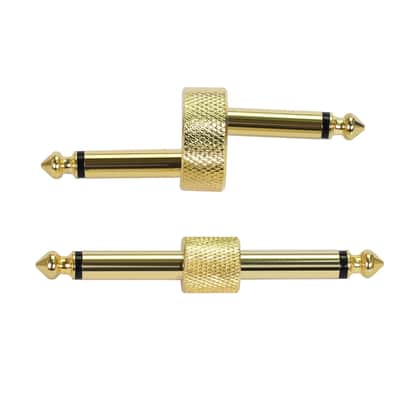 VSN Professional Guitar Pedal Coupler,1/4 Inch Guitar Pedal Connector Z Type 6.3mm Pedals Coupler 4 Pack Pedal to Pedal Connector TS Copper Male Connector for Effect Pedalboard Space Saving Gold image 9