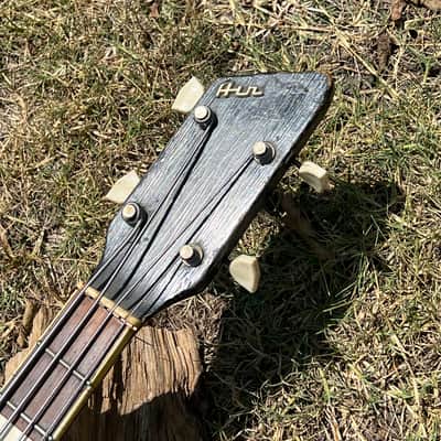 Vintage Airline Pocket Bass Guitar 1960’s - Sunburst Beat to H E Double Hockey Sticks and Ready to Roll! image 9