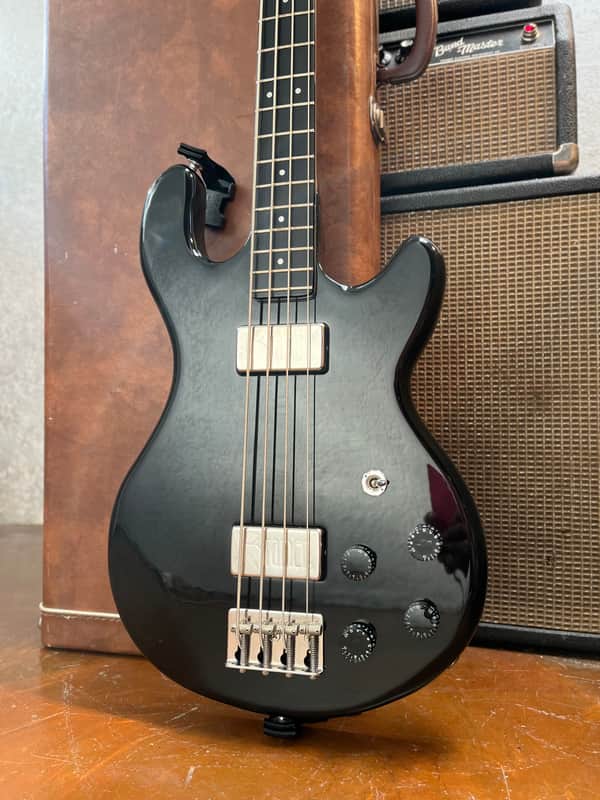 USA Kramer 450B Aluminum Neck Bass Guitar 1970’s - Black W/OHSC image 1