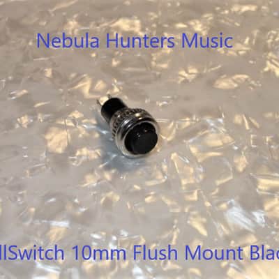 Guitar KillSwitch Cutoff BLACK Momentary Push Button 10MM Flush Mount 4.1mm with 14" 22Ga S/wire Kit image 1