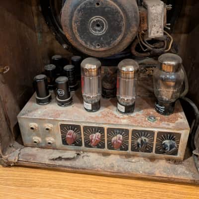 Vintage 1940s-1950s Guitar/Harp Tube Amp w/Field Coil Speaker image 2