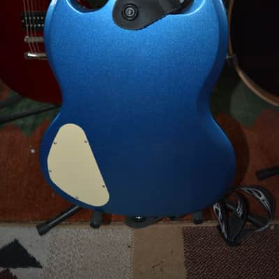 Epiphone SG Muse Guitar in Radio Blue Metallic w/Black Dunlop Straplocks & HSC image 4
