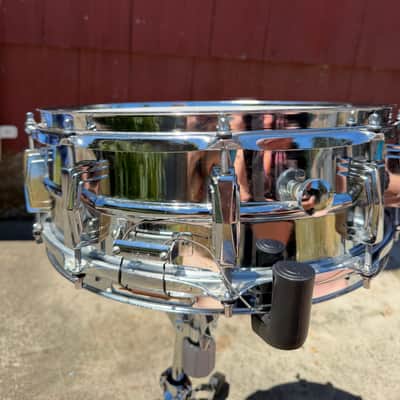 Ludwig No. 400 Supraphonic 5x14" Pointed Blue/Olive Badge 1969 - 1979 image 3