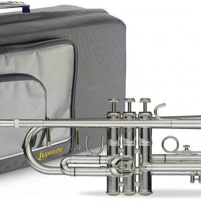 Levante LV-TR6301 Bb Trumpet Bell & Leadpipe in Gold Brass w/Soft Case & Mouthpiece 7C Silver Plated image 1