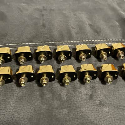 Yamaha Maple custom gold lugs lot of 16 pin down gold lugs image 3