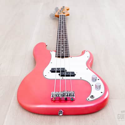 1985 Fender Precision Bass ‘62 Vintage Reissue PB62-55 Metallic Pink w/ Seymour Duncan & Case, Japan MIJ Fujigen image 11