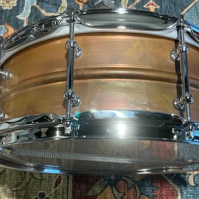 Ludwig LC661T 14x5 Raw Copperphonic Snare Drum with Tube Lugs image 8