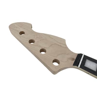 Maple Replacement Electric Bass Guitar Neck, 4-String 20 Fret 30'' Scale Length 42mm Nut and 65mm Heel Rosewood Fretboard Bolt On Unfinished Bass Neck DIY Installation & Repair image 4