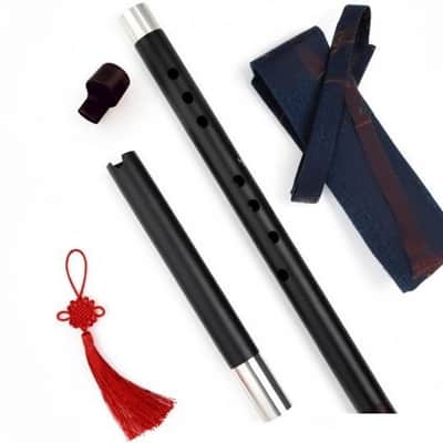 Metal Flute Classical Vertical Musical Instrument Aluminum Two Section with Mouth Piece Professional Flute for Beginner (Key G) image 1
