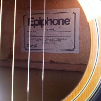 Epiphone FT-145 MPL Maple Acoustic Guitar Vintage FT145 With Case 1970s 70s Made In Japan image 2
