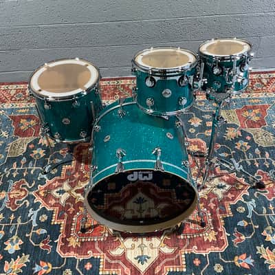 DW Collector's Series 4-Piece Shell Pack 10", 12", 16" 22" Drum Kit, Teal Glass image 13