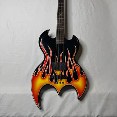 Brownsville New York Bat Electric Bass Guitar 2000s - Hot Rod Flame Graphic image 1