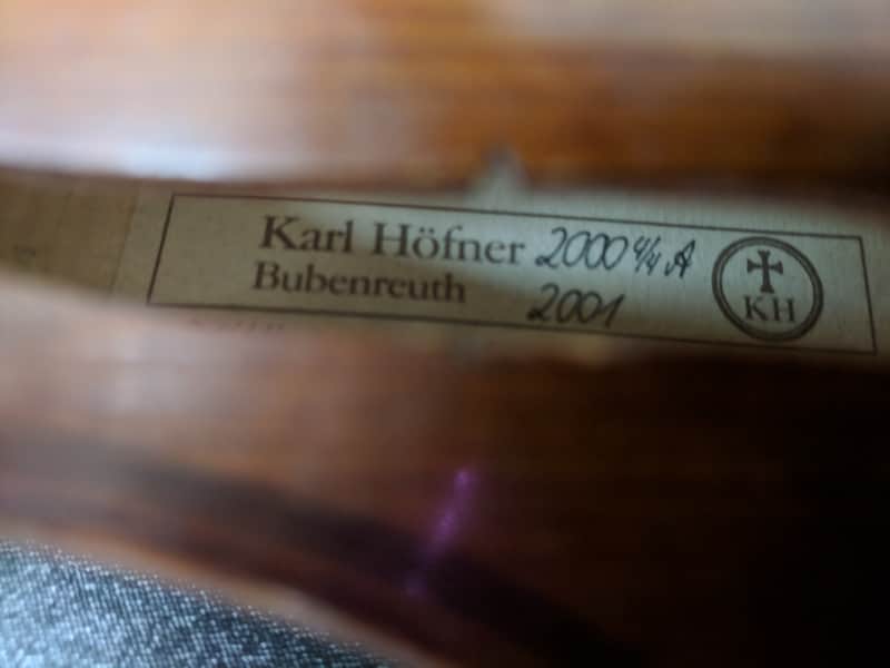 Karl Hofner Bubenreuth 4/4 Full Size Violin No. 01664 20004/4A 94