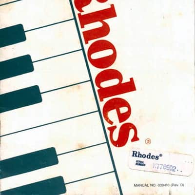 **RARE** 1978 (aka Fender) Rhodes Owners Manual, Original Cord & 01-2824 Replacement Parts Vintage Tines Kit with Instructions image 6