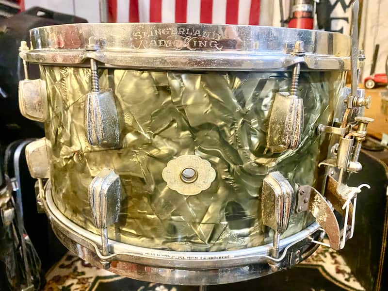 Slingerland 1940s, “Hollywood Ace” 7”x14” Radio King, Black Diamond Pearl - Awesome Solid 1-Ply ~Maple Shell~ image 1