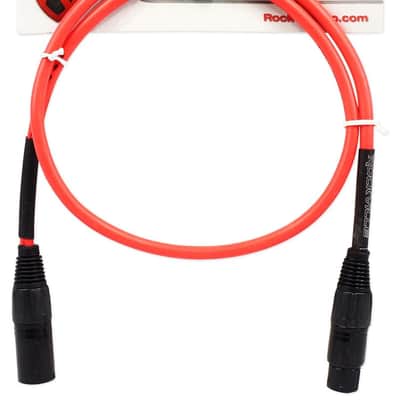 Rockville RCXFM3P-R Red 3' Female to Male REAN XLR Mic Cable 100% Copper image 3