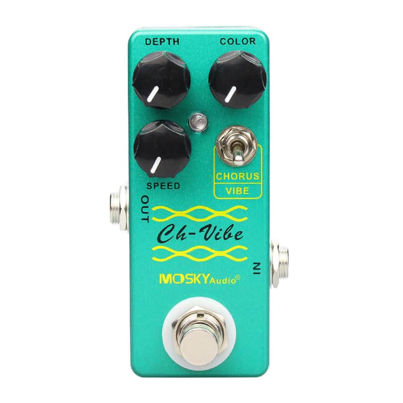 Mosky CH Vibe Chorus Vibe Vibrato Guitar FX Pedal Depth Color Speed Knob True Bypass image 1
