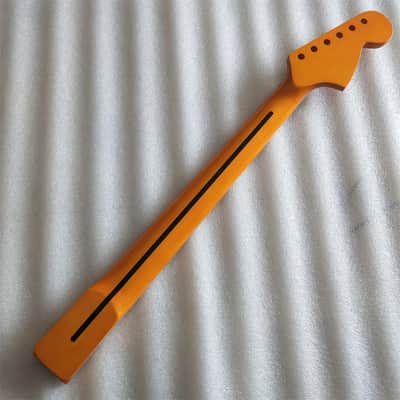 Glossy Finish Maple Guitar Strat Style Neck with Scalloped Fingerboard, Reversed Headstock image 6