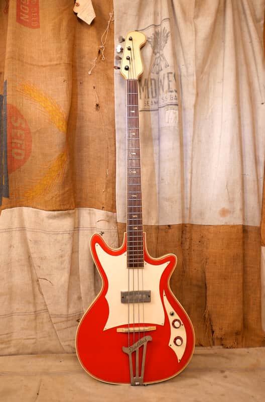 Dallas Bass Guitar 1960's Red image 1