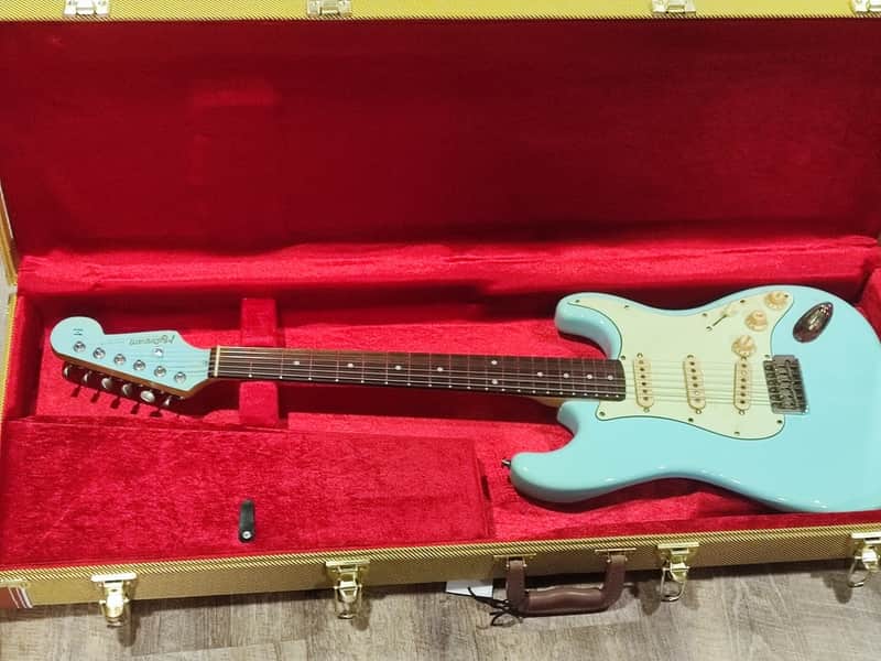 MyDream Partcaster Custom Built - Relic Sonic Blue with Matching Headstock JM635 image 1