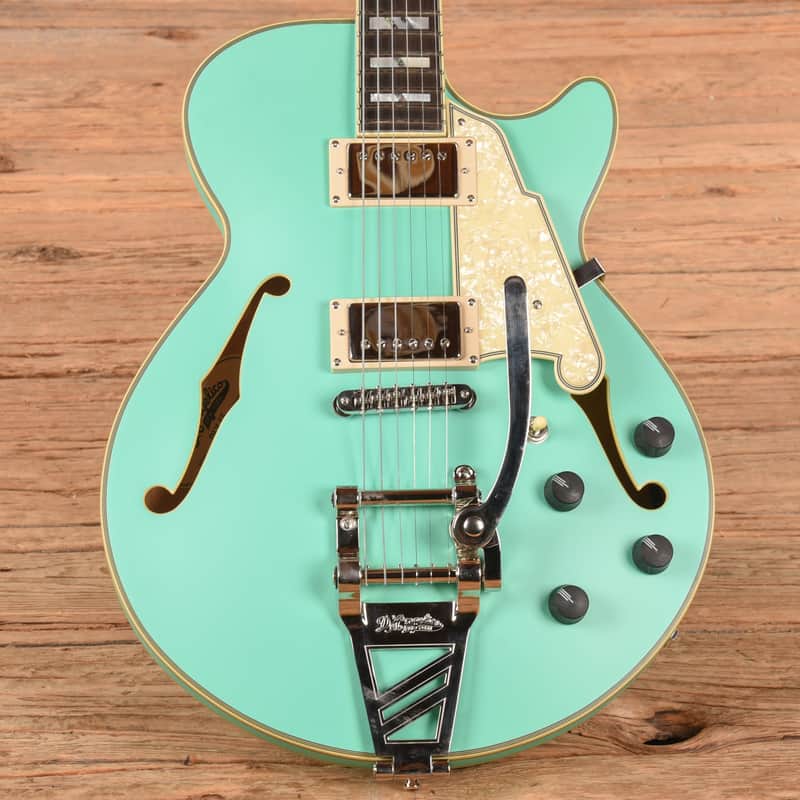 D'Angelico Deluxe SS Semi-Hollow Single Cutaway Matte Surf Green 2020 image 1