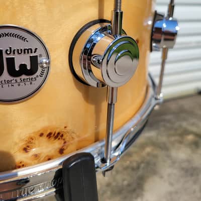 DW Collector's Series Exotic VLT 7x14 Snare Drum - Mapa Burl W/ Protection Racket Bag (C013-4) image 5