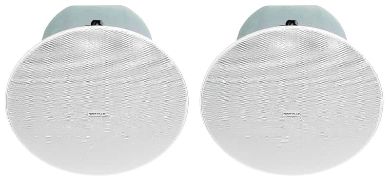 2 Rockville CC8-SUB 8" Commercial/Restaurant 70V Ceiling Subwoofers+Rough-In Kit image 1