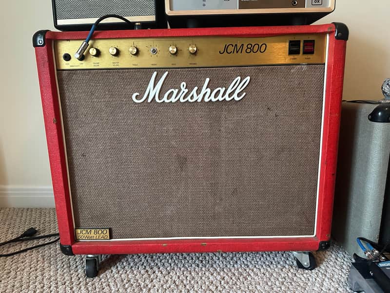 Marshall JCM 800 Lead Series Model 4104 50-Watt Master Volume 2x12 Combo 1980s - Black image 1