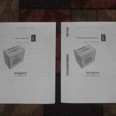 lightly used (less than light average wear) Behringer BX108 Thunderbird 1x8 Bass Combo Amp (Practice Bass Combo Amp) with power cord & copy of Owner's Manual (NOT a tube amp) image 7