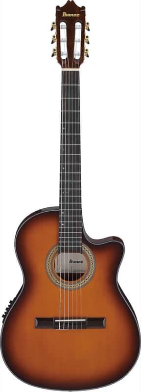 Ibanez GA35TCEVLS Thinline Cutaway Classical Acoustic Guitar in Violin Sunburst High Gloss image 1