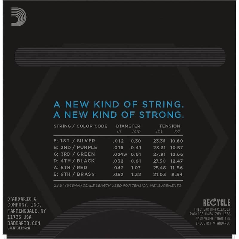 D'Addario NYXL1252W Nickel Wound Electric Guitar Strings, Jazz Light Gauge with Wound 3rd image 2