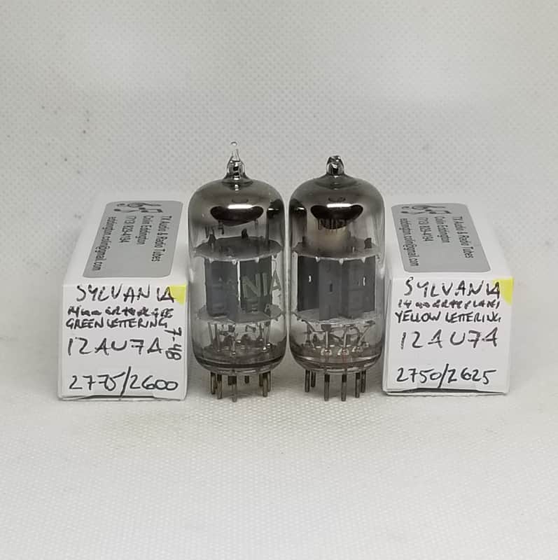 Sylvania 12AU7 Short Gray Plate Very Well Matched (6.3%) Pair NOS 12AU7A ECC82 image 1