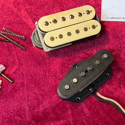 General Vintage Tone  For Telecaster NOS pickup Set PAF / Single Corona wire Old Greens New York Hand wound Scatter Set Aged double cremme image 7
