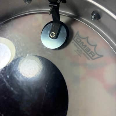 Ludwig L-404 Acrolite 5x14" 8-Lug Aluminum Snare Drum with Rounded Blue/Olive Badge 1979 - 1993 - Gray image 13