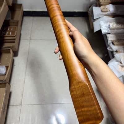 Big head 21 Fret Roasted Flame Maple eletrick guitar neck 25.5 inch replace nut:42mm hole:10mm image 5
