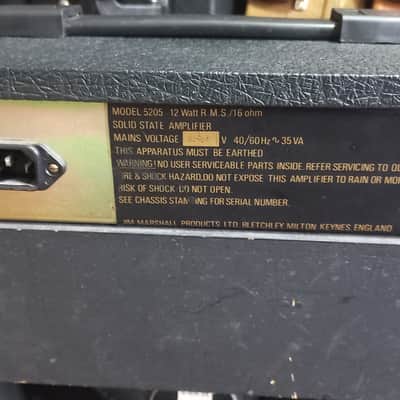 Marshall Model 5205 Reverb 12 12-Watt 1x10" Solid State Guitar Combo 1984 - 1991 - Black image 4