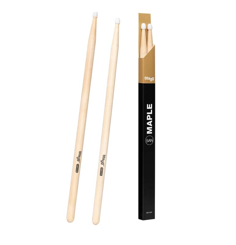 Stagg 1 Pair Maple Sticks With Nylon Tip 5AN image 1