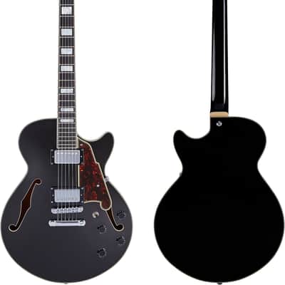 D'Angelico Premier SS Semi-Hollow Body Electric Guitar, Black Flake w/Gig Bag image 12