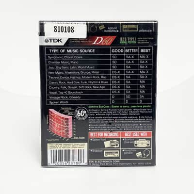 TDK D60 Blank Cassette Tapes – 12-Pack – Type I IEC Normal Bias – High Output – New Sealed image 3