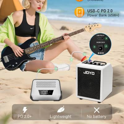 JOYO Vibe Cube BA-30 30W Bass Combo Amplifier Portable Amp 4" Speaker with 3-Band EQ & Compressor | Bluetooth 5.1 + OTG Direct Recording | Headphone Practice for Bassist Solo Livestream Gigs image 7