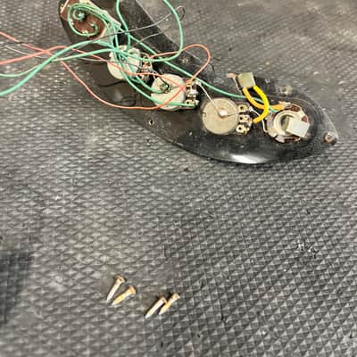 Teisco Violin Bass guitar pickups and control plate/wiring harness 1960s 1970s image 5