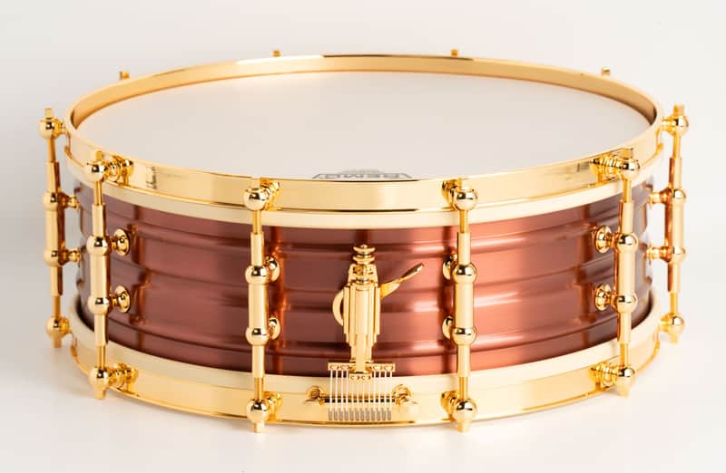 AK Drums Copper Shell Dresdner Type Orchestra Model / DeLuxe repro Copper Finish 5"x14" image 1