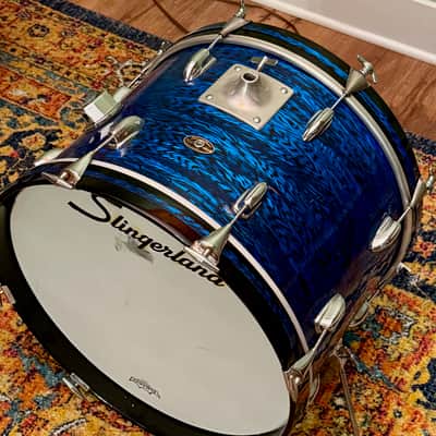 Slingerland 14 x 20" Bass Drum Blue Agate Vintage 60's 70's READ DETAILS image 2