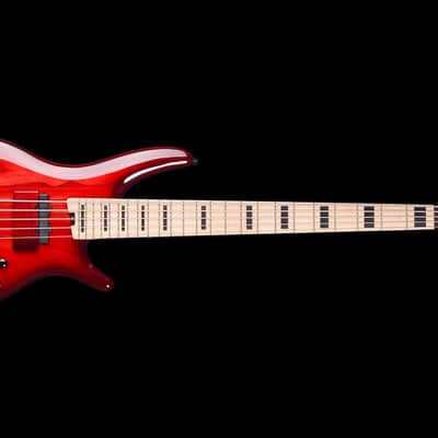 Ibanez ANB205 Adam Nitti Signature 2019 - Transparent Wine Red Burst image 2